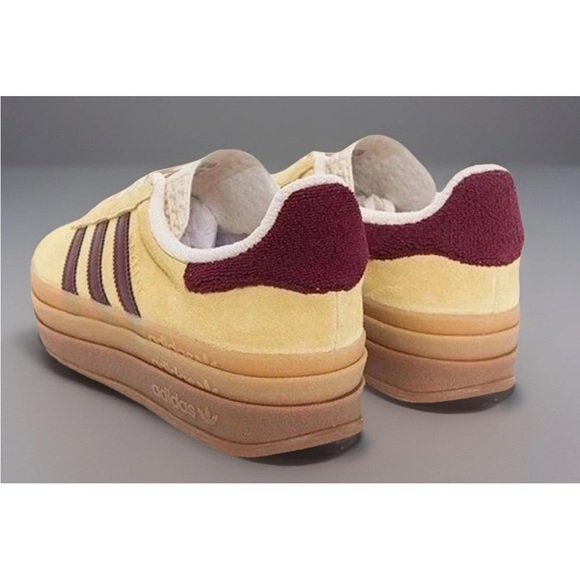 ADIDAS Unisex Gazelle Bold Sz.11/9.5 Color-alm. Yellow/Maroon Wedges Shoes NWHB - Picture 7 of 13